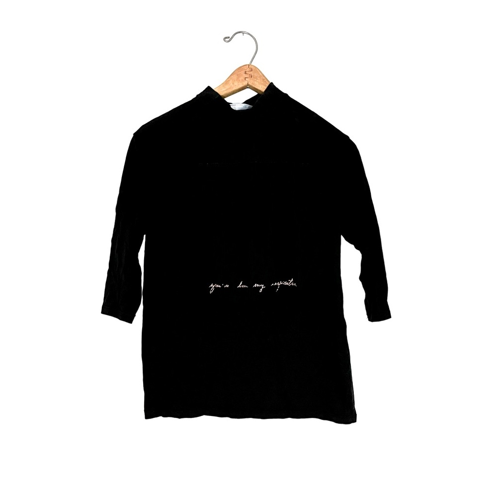 Zara tees long sleave black and gold medium